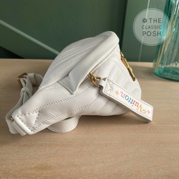 ❌SOLD❌Used Louis Vuitton New Wave Bumbag Belt Bag White MI1119 - Picture 6 of 14